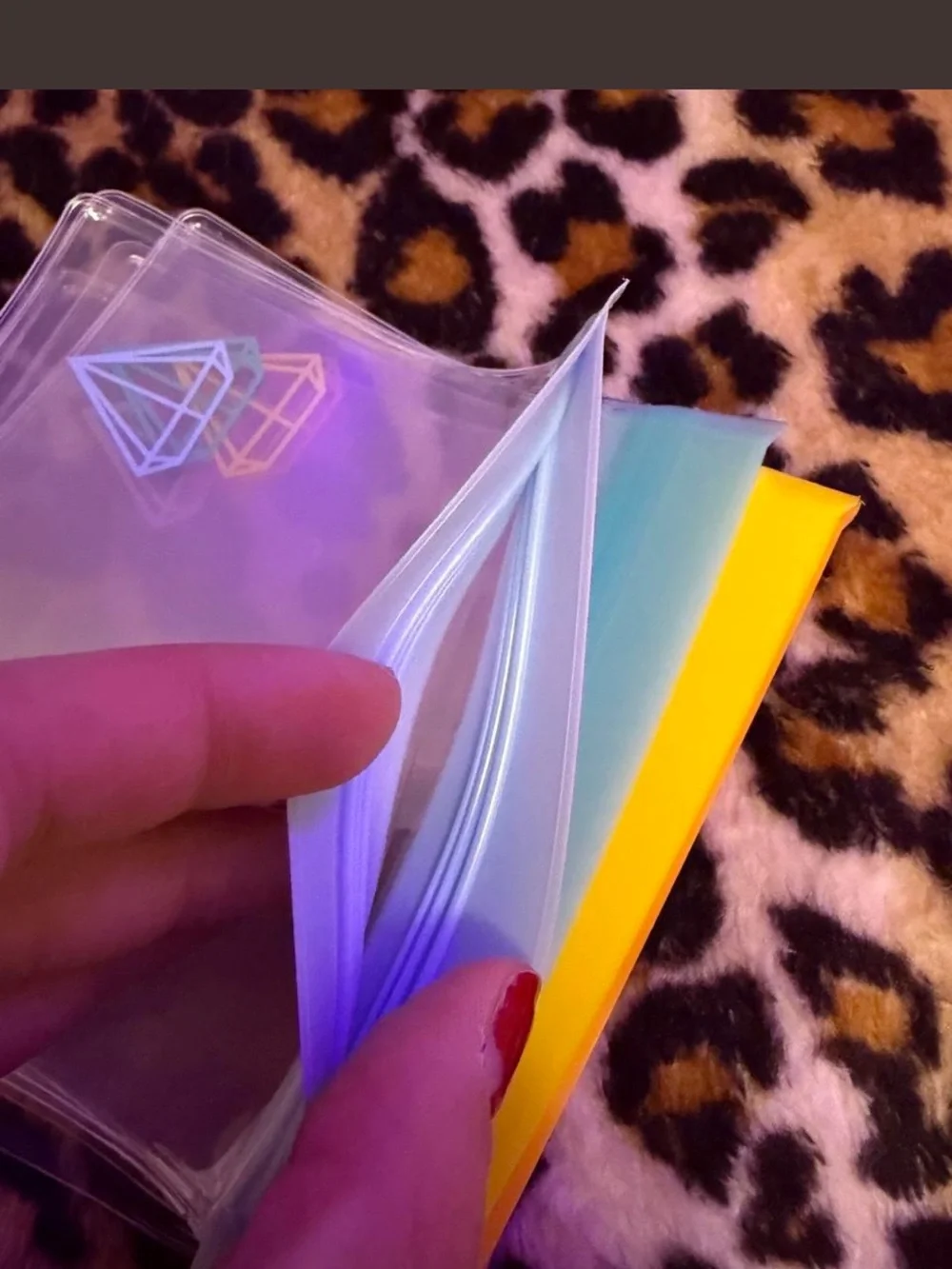 Assorted Neon Clear Zipper Pouches